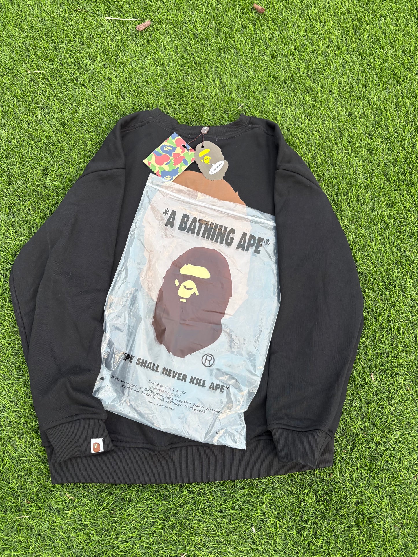 Black & Beige Bape Crewneck